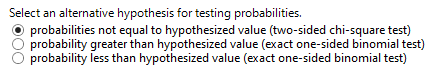 JMP two-sided binomial test output