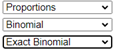 Simulating Confidence Intervals applet showing Exact Binomial coverage rate