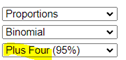Simulating Confidence Intervals applet showing Plus Four coverage rate