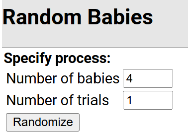 Screenshot of Random Babies applet
