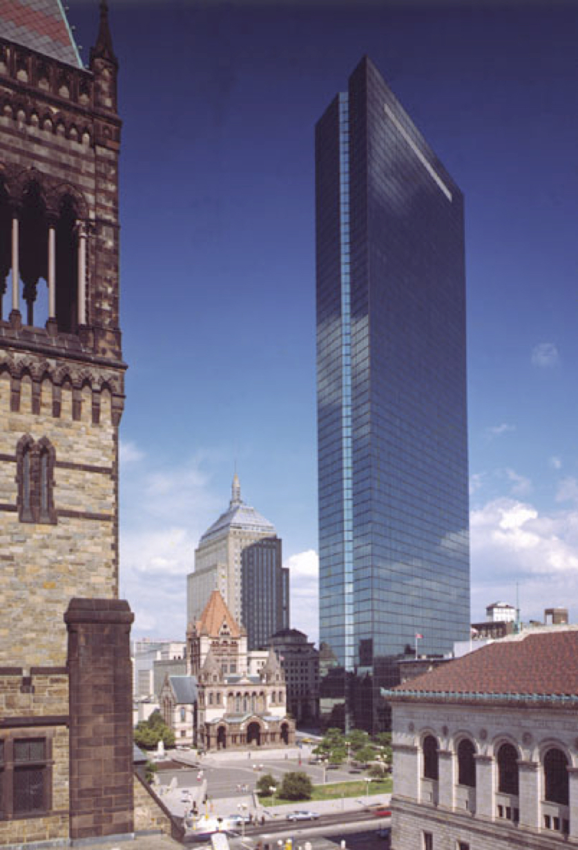 a photo of the John Hancock Tower in Boston